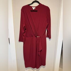 Chic Burgundy Long Sleeve Dress